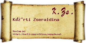Kürti Zseraldina névjegykártya